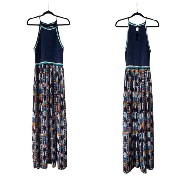 Xhilaration crochet maxi dress multicolor size Small halter bohemian Festival - Picture 1 of 8